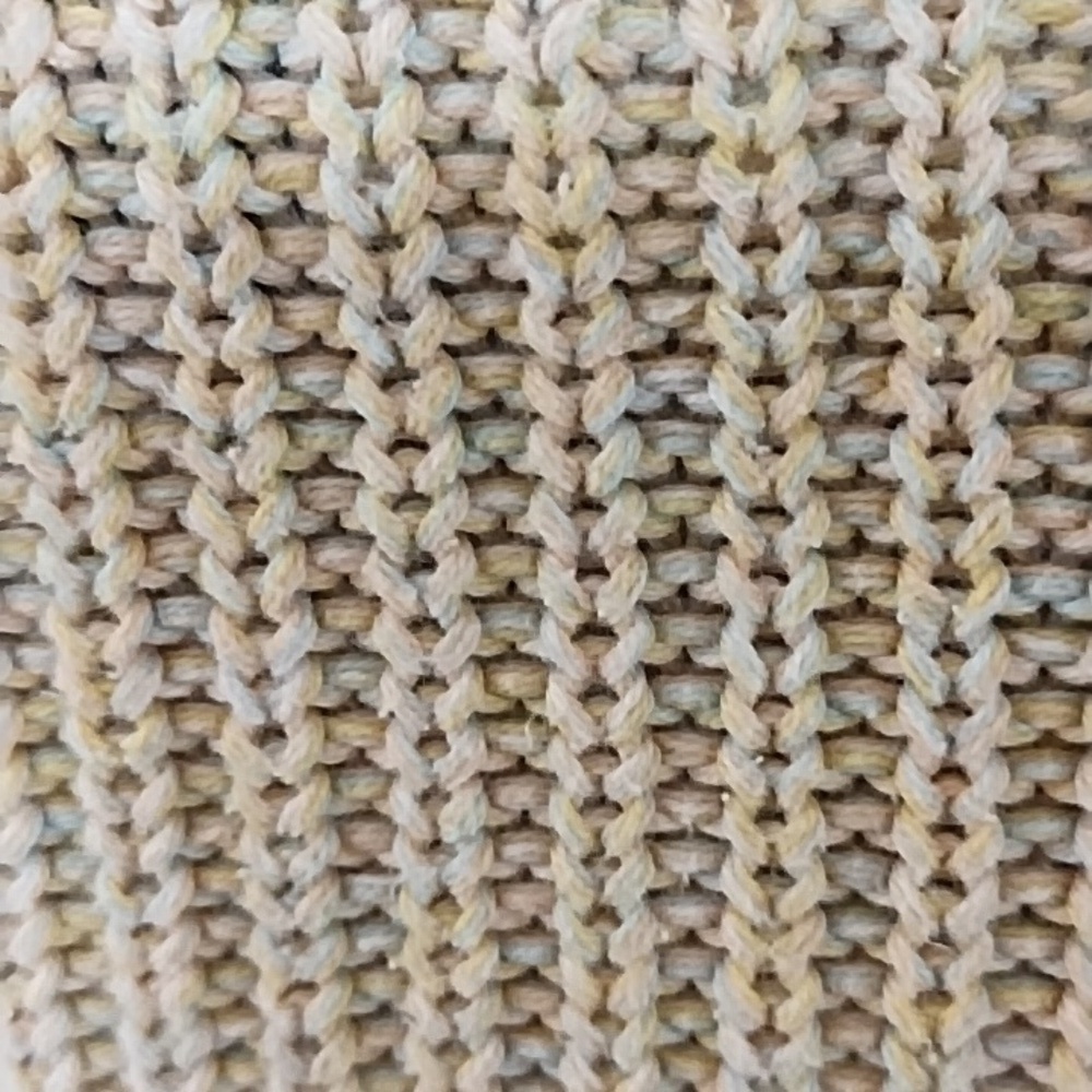 Yellow Pastels Natural 100% Cotton Crewneck Knit Sweater Oversized Small - Picture 3 of 9